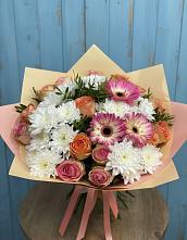 Букет цветов из:  Розы, Герберы и Хризантемы в Ядрино