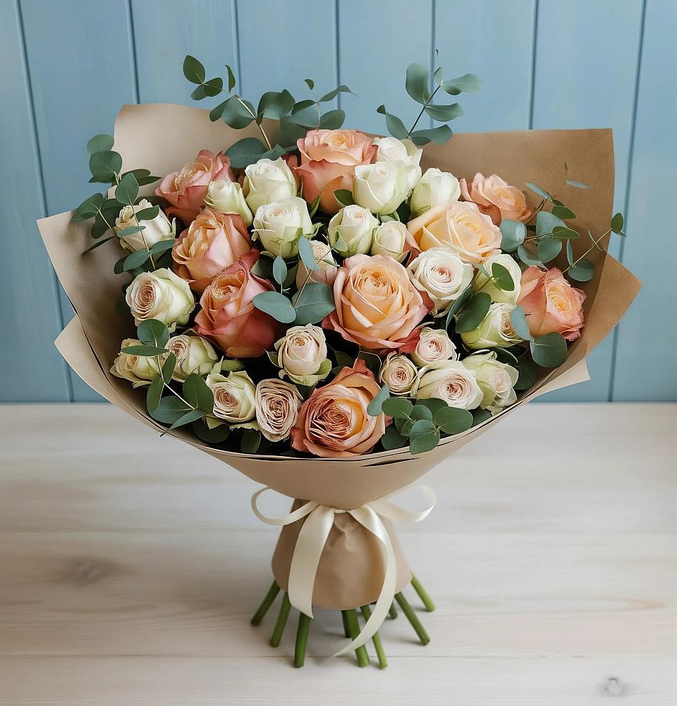 Букет цветов из: Альстромерии и Розы в Ядрино