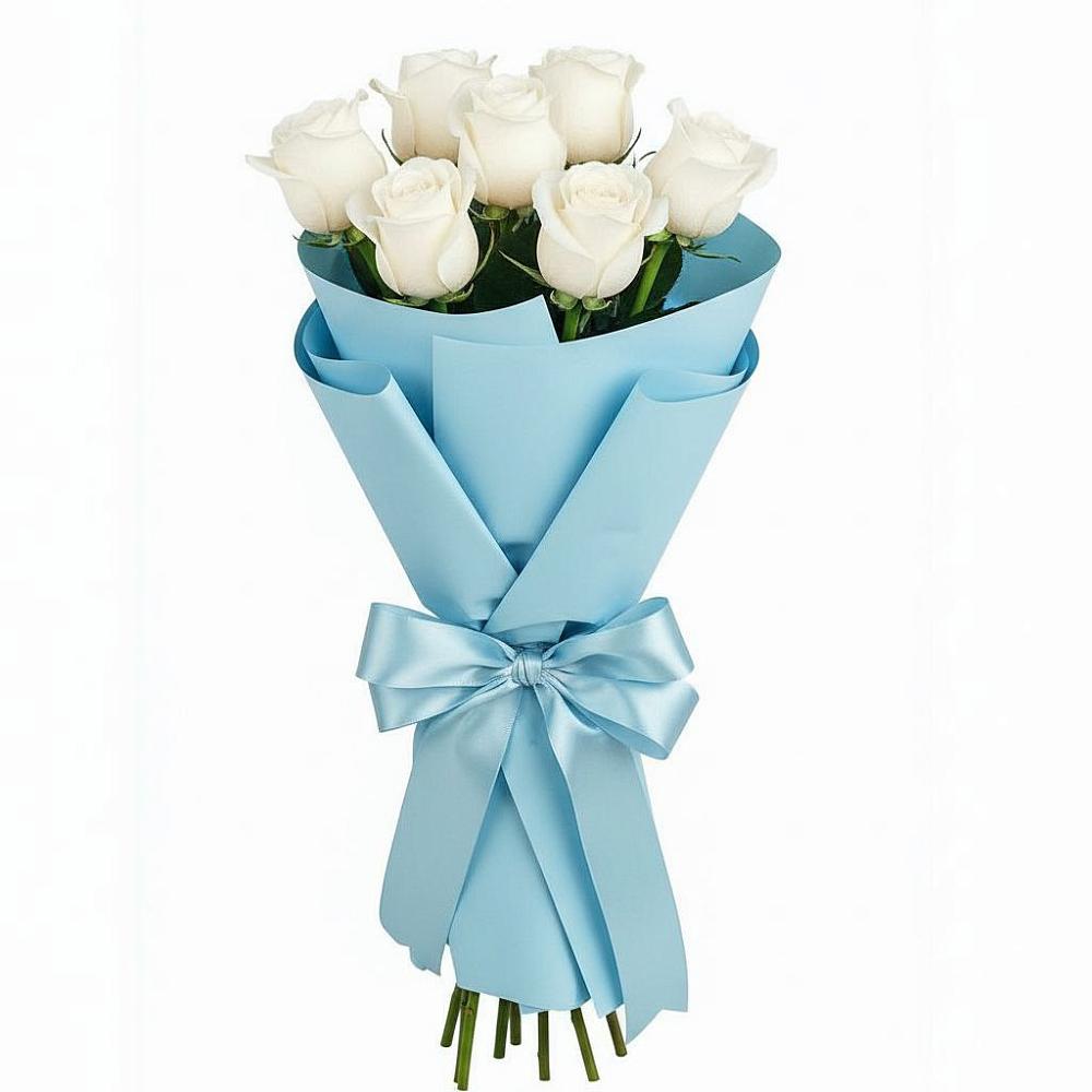 Букет 7 белых роз Проуд в Ядрино