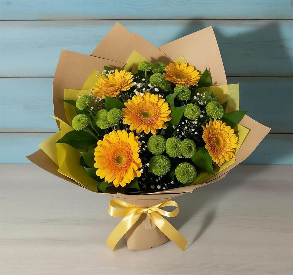 Букет цветов из: Герберы и Хризантемы в Ядрино