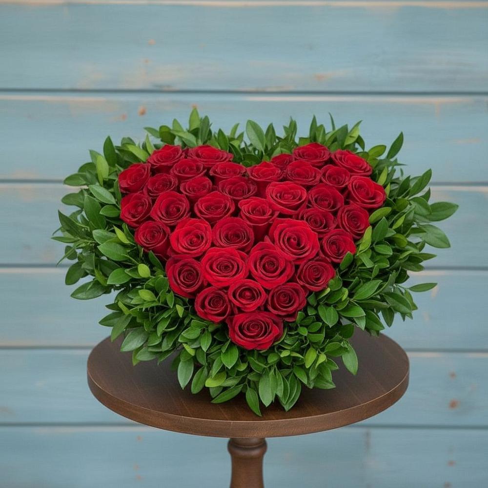 Цветочная композиция из Розы в виде сердца в Ядрино