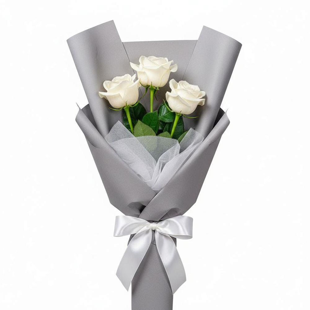Букет 3 белые розы в Ядрино