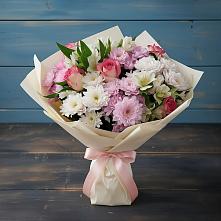 Букет цветов из:  Хризантемы, Альстромерии и Розы в Ядрино