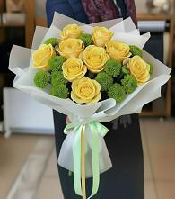 Букет цветов из:  Хризантемы и Розы в Ядрино