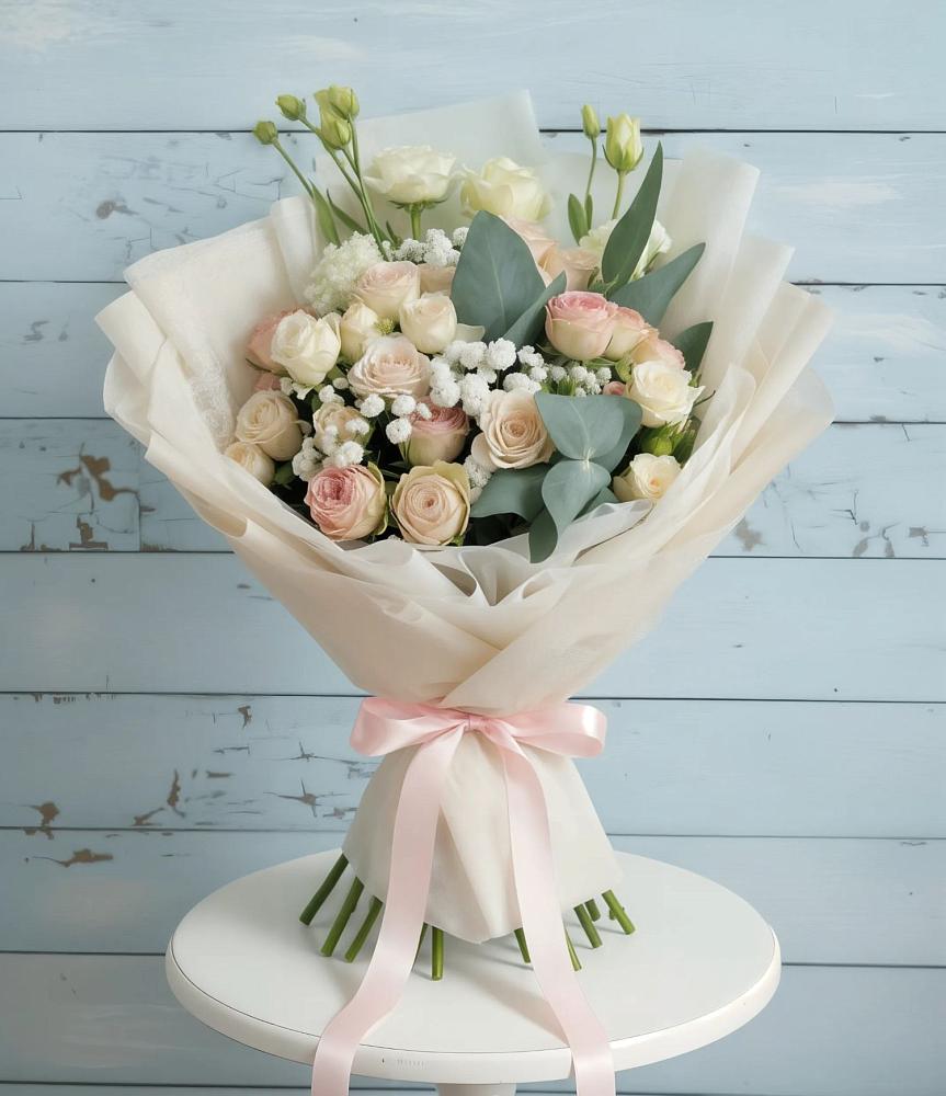 Букет цветов из: Розы и Лизиантусы в Ядрино