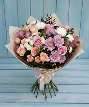 Букет цветов из:  Хризантемы, Розы и Альстромерии в Ядрино