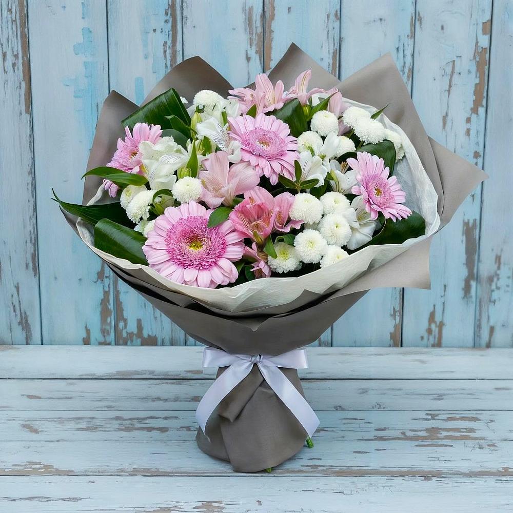 Букет цветов из: Герберы, Альстромерии и Хризантемы в Ядрино