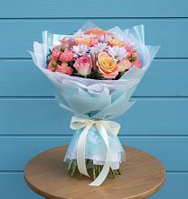 Букет цветов из:  Хризантемы и Розы в Ядрино