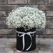 Цветочная композиция из Гипсофила в шляпной коробке в Ядрино