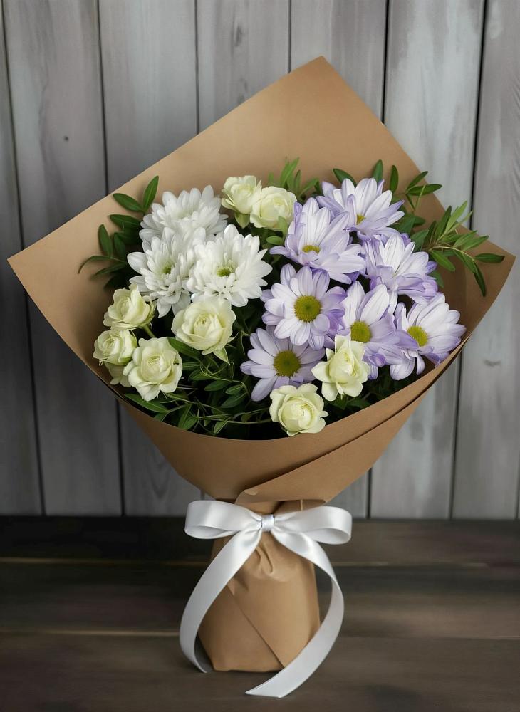 Букет цветов из: Хризантемы и Розы в Ядрино