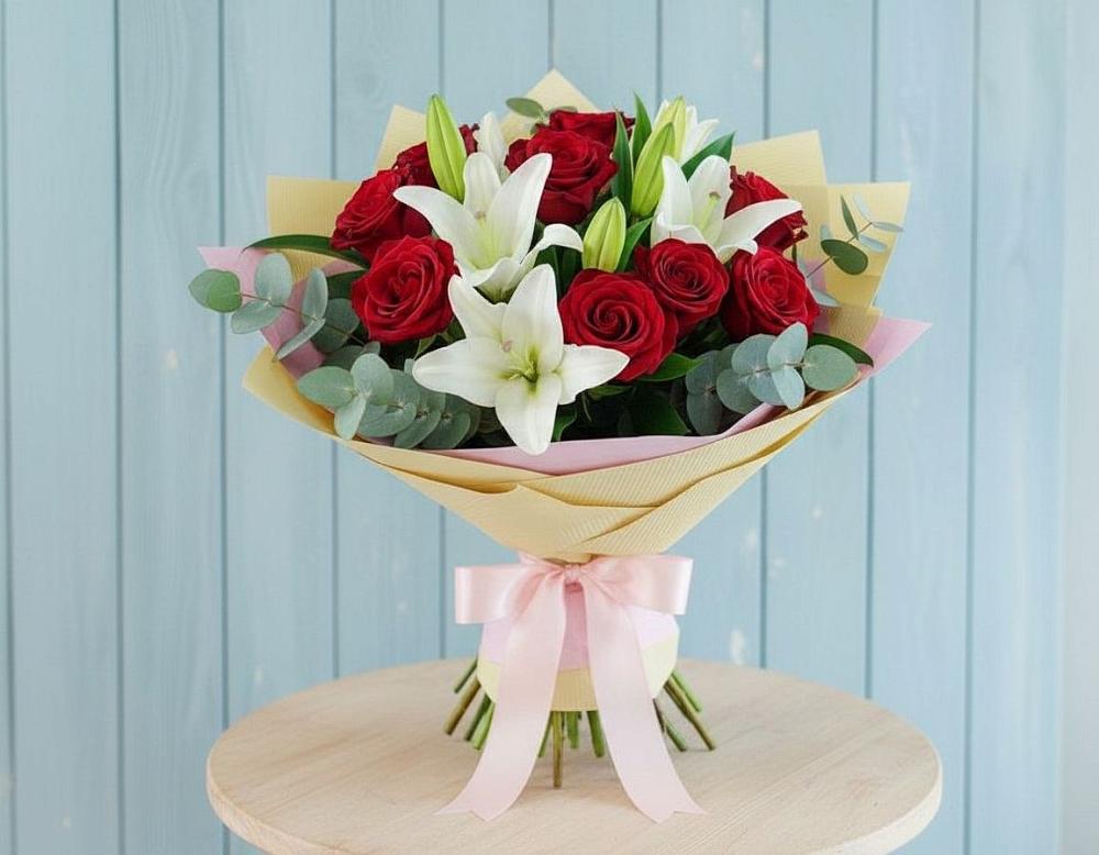 Букет цветов из: Лилии и Розы в Ядрино